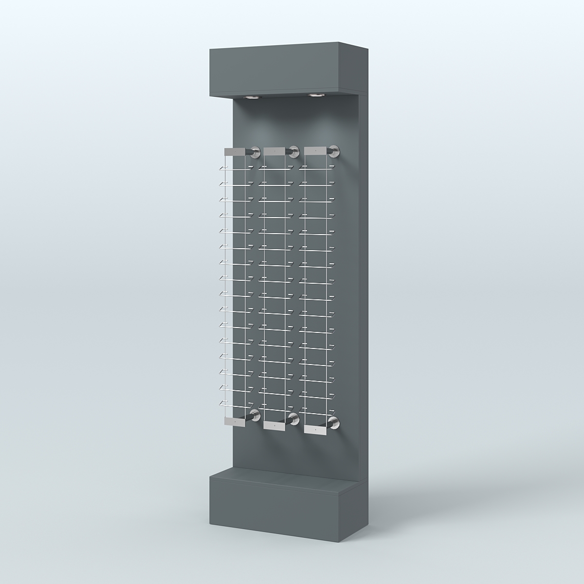 Стенд из ДСП с подсветкой для продажи очков №2-Д24 (откр. доступ) Темно-Серый
