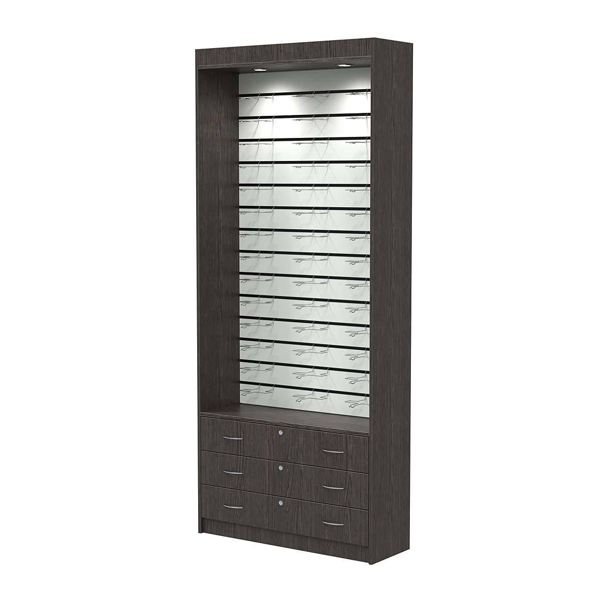 Витрина для очков №11 (открытый доступ) Дуб Венге