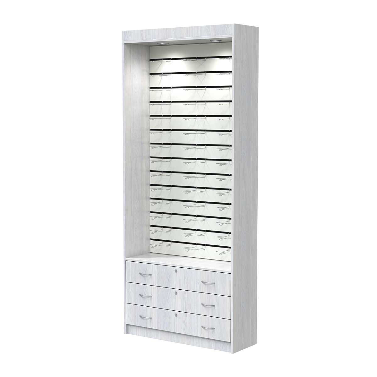 Витрина для очков №11 (открытый доступ) Ясень Анкор светлый