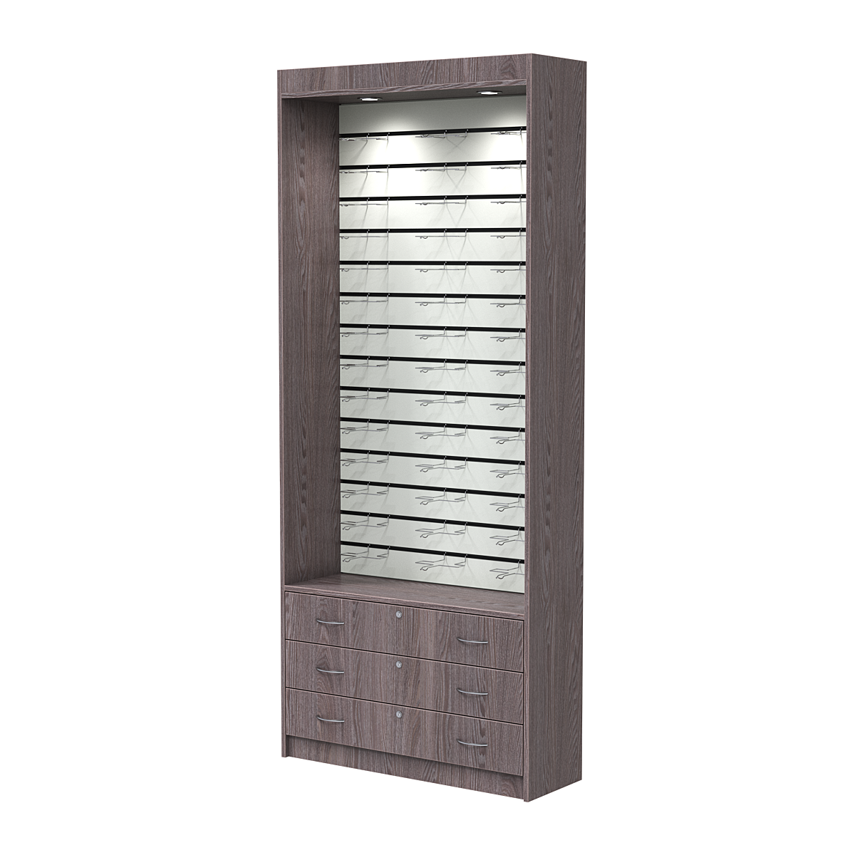 Витрина для очков №11 (открытый доступ) Ясень Анкор темный