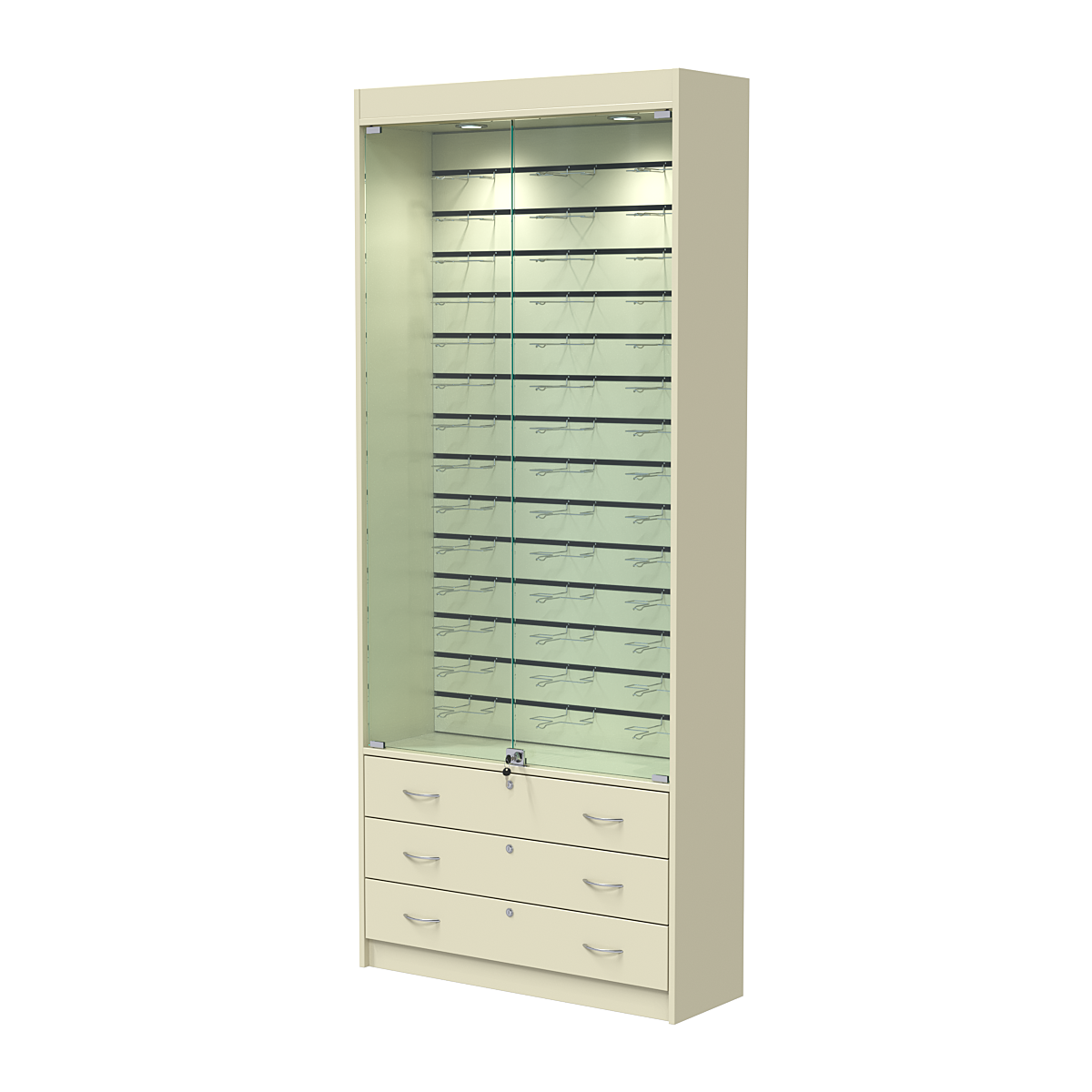 Витрина для очков №10 (закрытый доступ) Крем Вайс