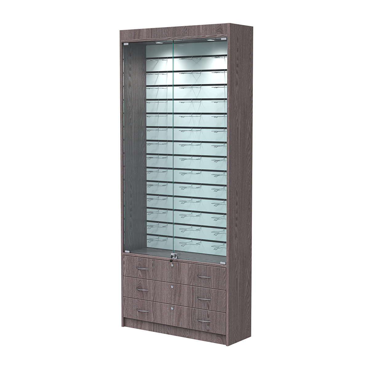 Витрина для очков №10 (закрытый доступ) Ясень Анкор темный