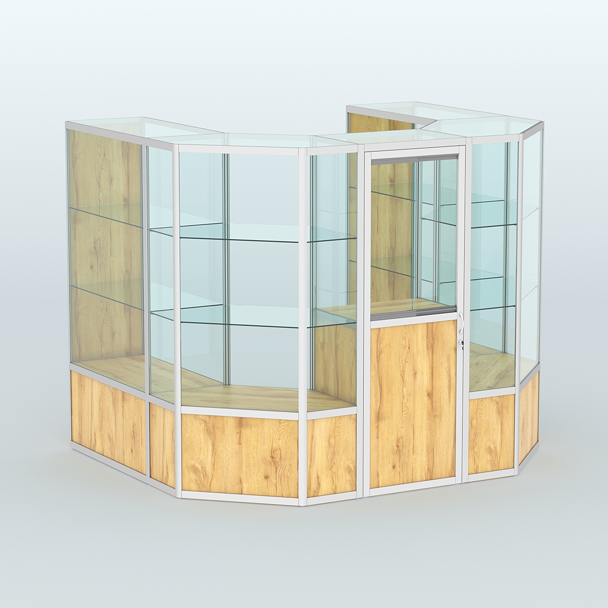 Павильон из профиля пристенный №11в (5,50 кв. м) Дуб Золотистый