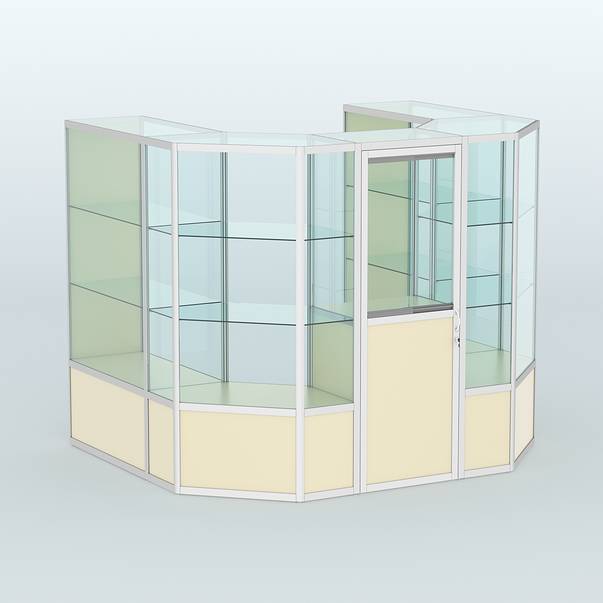 Павильон из профиля пристенный №11в (5,50 кв. м) Крем Вайс