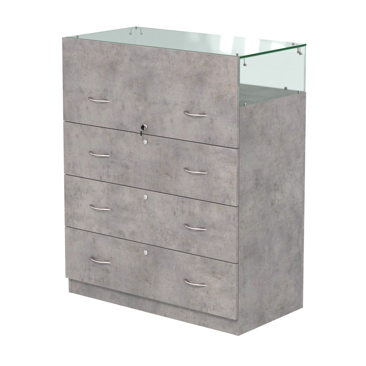 Истра прилавок ювелирный №1 (450мм) Бетон Чикаго светло-серый F186 ST9