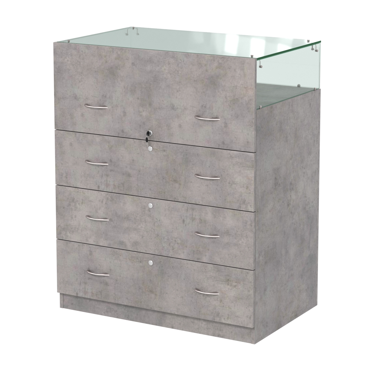 Истра прилавок ювелирный №1 (560мм) Бетон Чикаго светло-серый F186 ST9