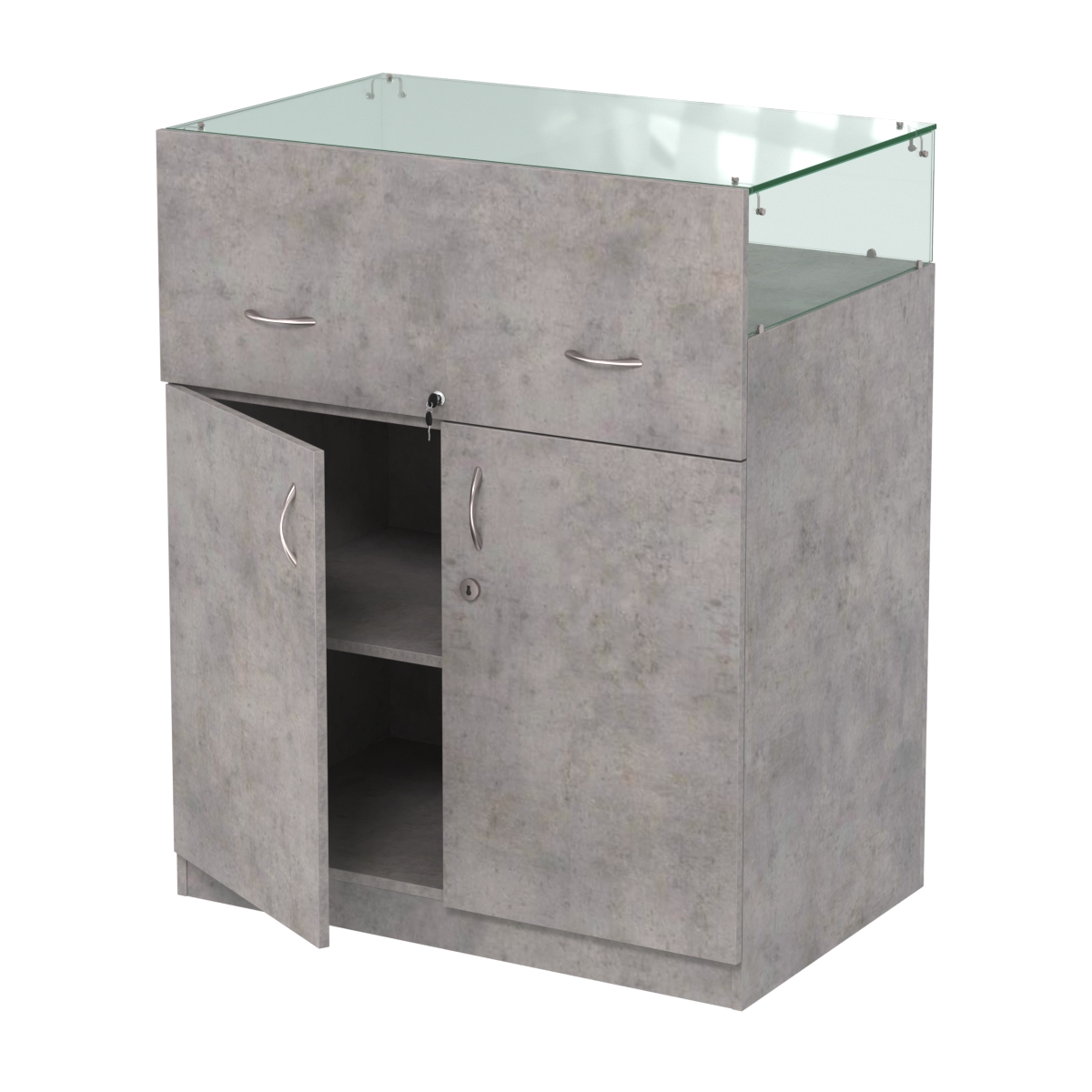 Истра прилавок ювелирный №2 (560мм) Бетон Чикаго светло-серый F186 ST9