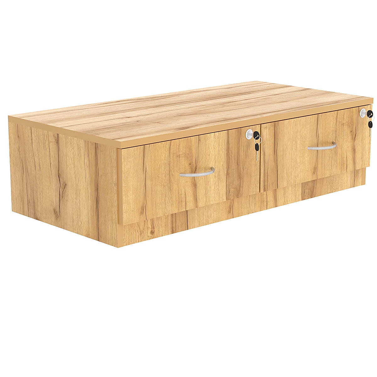 Тумба низкая T-28 900мм (H-250мм c 2-мя выдвижными ящиками) Дуб Золотистый