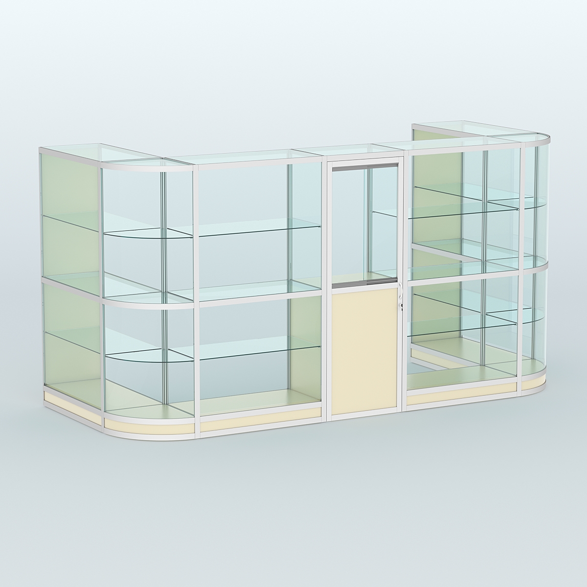 Павильон из профиля пристенный №11г (5,50 кв. м) Крем Вайс