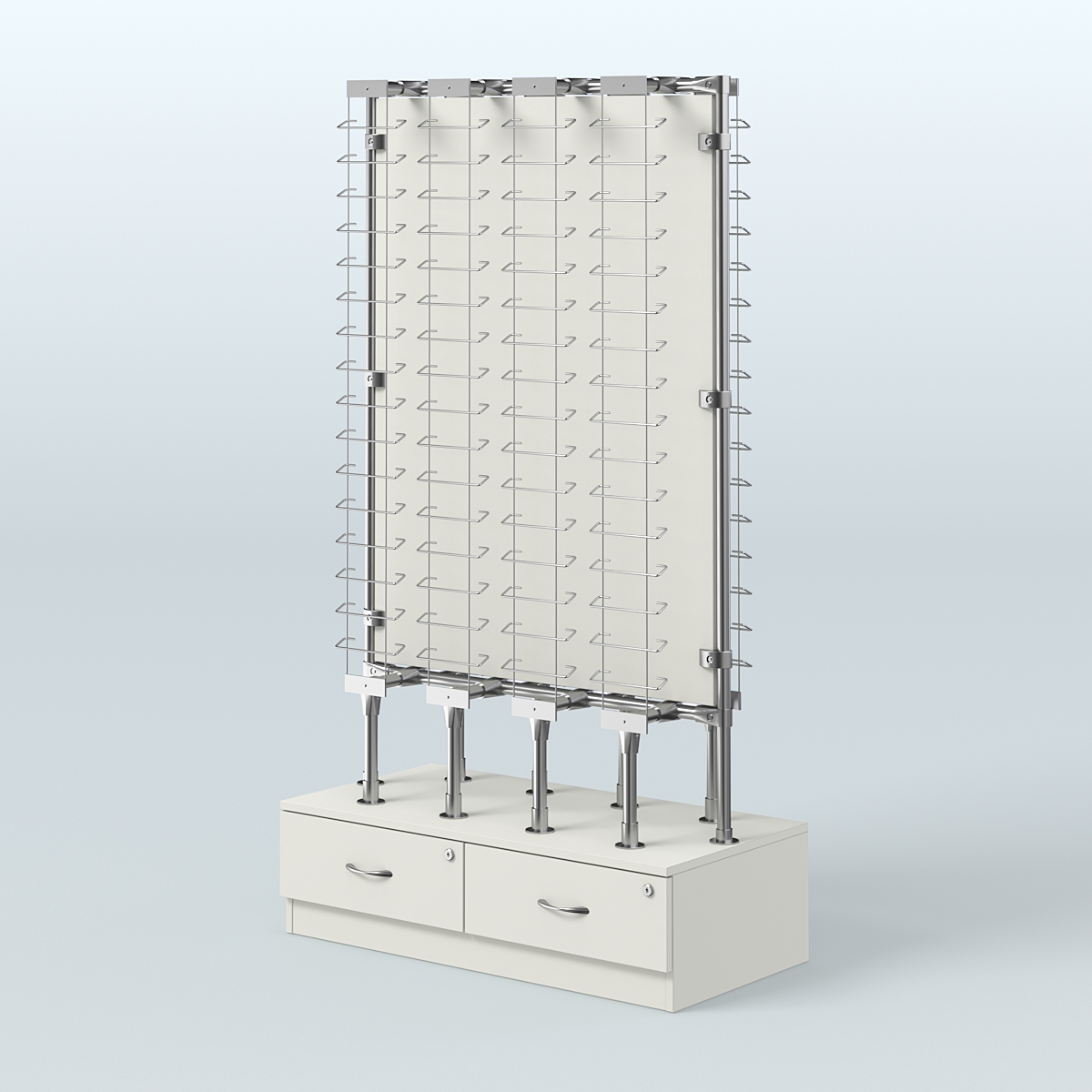 Стенд в центр зала для продажи очков З/С-ДСП №СДПО-ОД-Т28-Д24 (открытый доступ) Белый