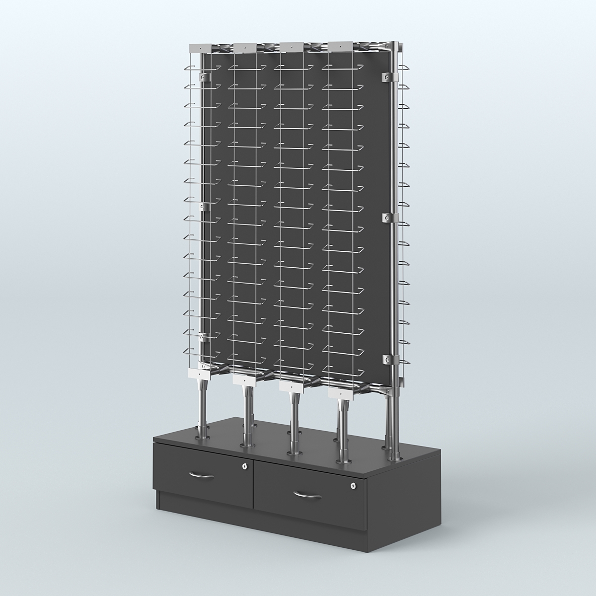 Стенд в центр зала для продажи очков З/С-ДСП №СДПО-ОД-Т28-Д24 (открытый доступ) Черный