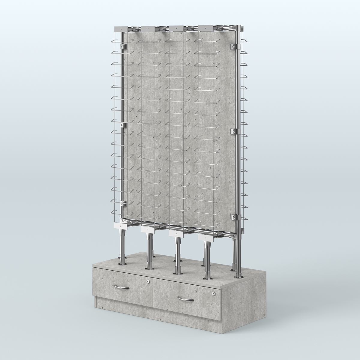 Стенд в центр зала для продажи очков З/С-ДСП №СДПО-ОД-Т28-Д24 (открытый доступ) Метрополитан Грей