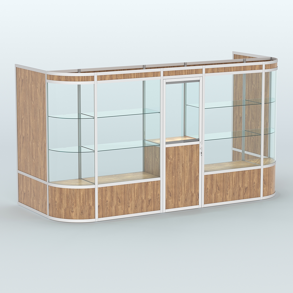 Павильон из профиля пристенный №12а (5,50 кв.м) Дуб Канзас коричневый