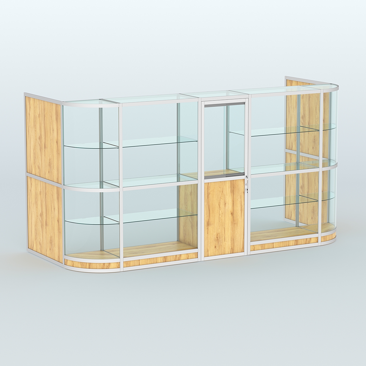 Павильон из профиля пристенный №12г (5,50 кв.м) Дуб Золотистый