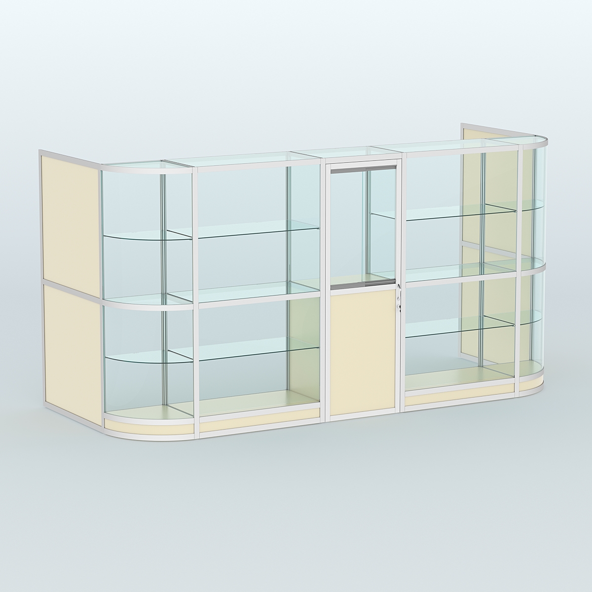 Павильон из профиля пристенный №12г (5,50 кв.м) Крем Вайс