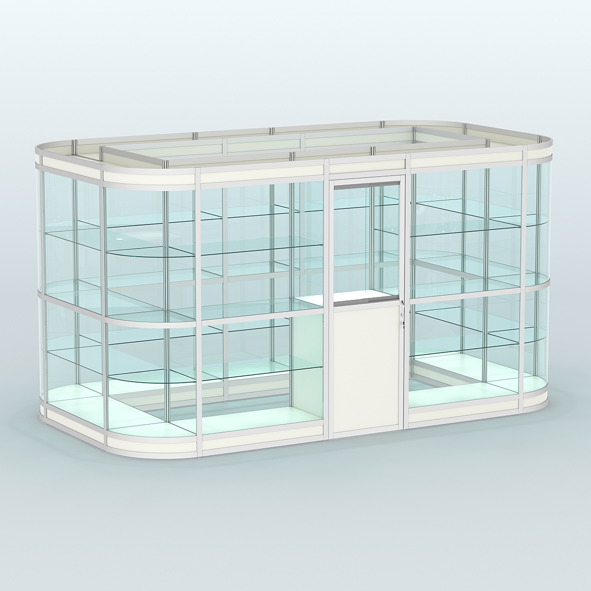 Павильон из профиля островной №4в Белый