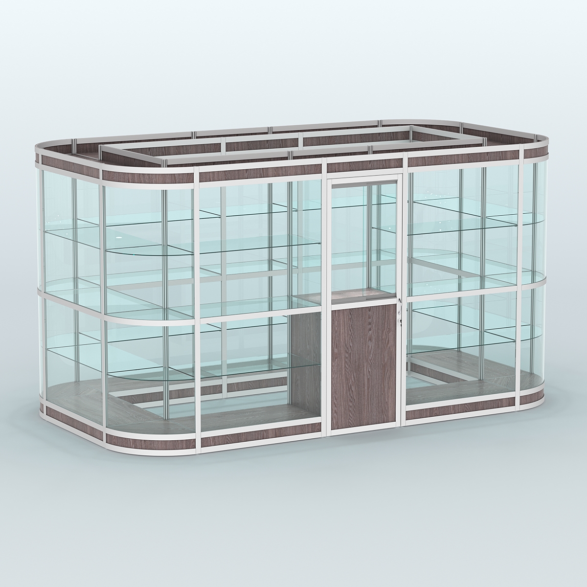 Павильон из профиля островной №4в Ясень Анкор темный