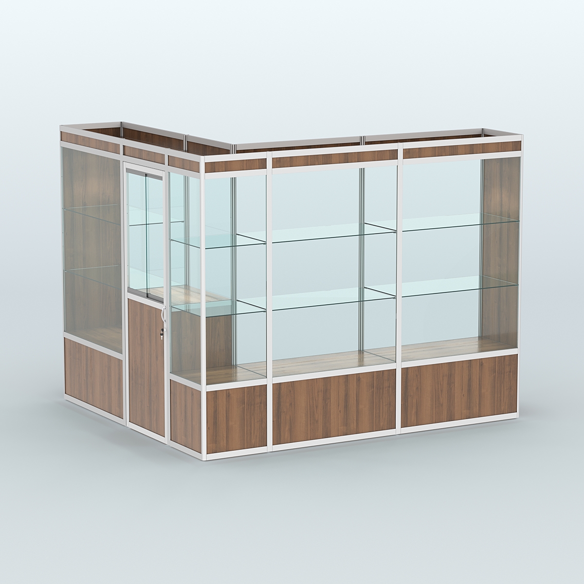 Павильон из профиля угловой №1а (5,5 кв.м) Орех