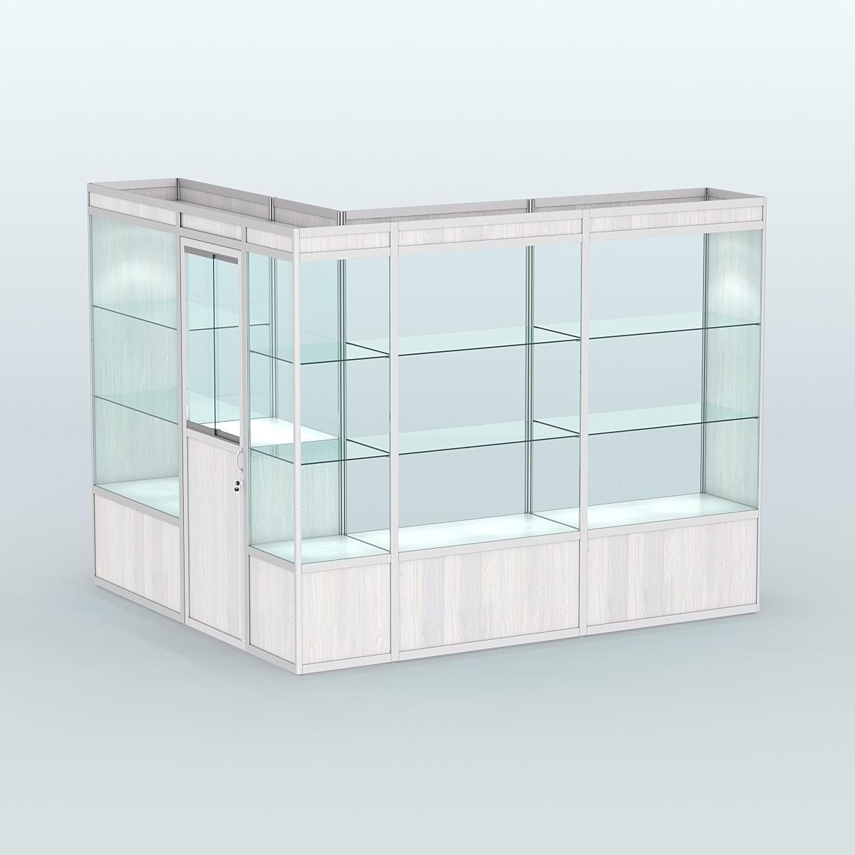 Павильон из профиля угловой №1а (5,5 кв.м) Ясень Анкор светлый