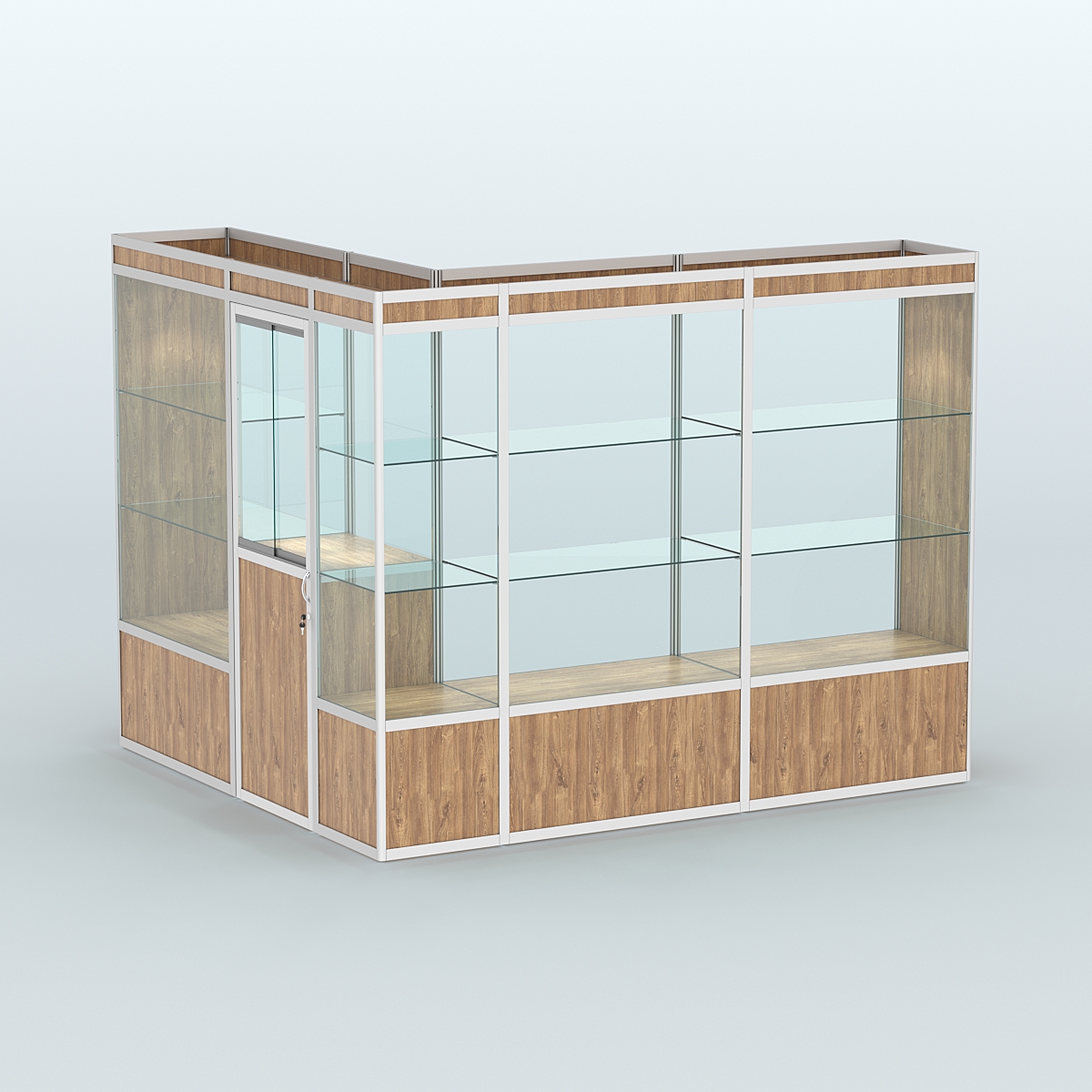 Павильон из профиля угловой №1а (5,5 кв.м) Дуб Канзас коричневый