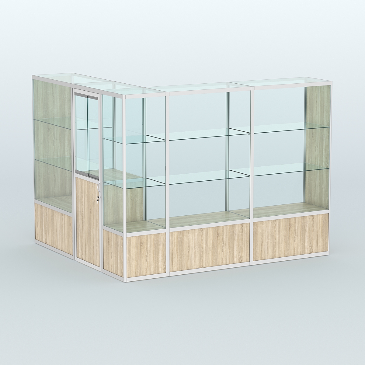 Павильон из профиля угловой №1б (5,5 кв.м) Дуб Сонома