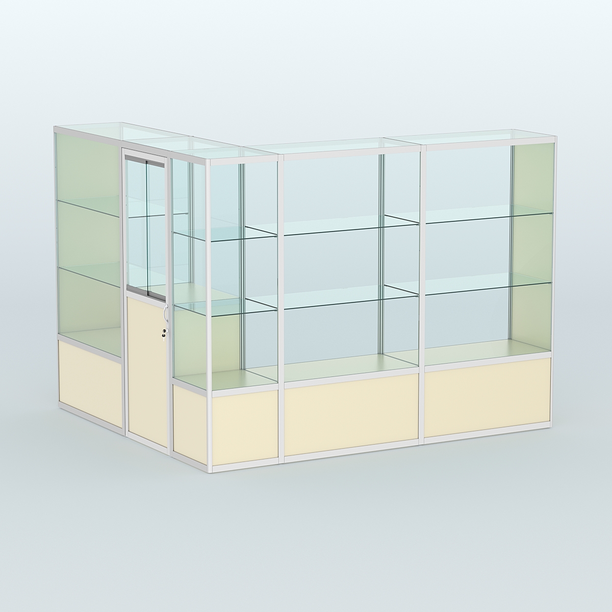 Павильон из профиля угловой №1б (5,5 кв.м) Крем Вайс