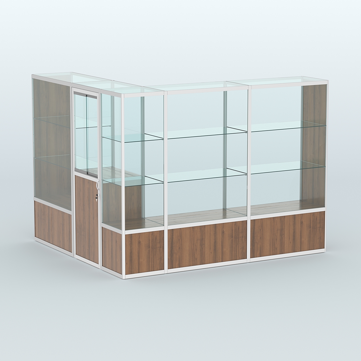 Павильон из профиля угловой №1б (5,5 кв.м) Орех