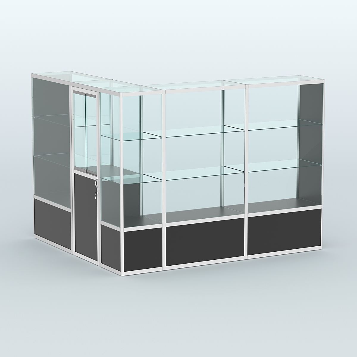 Павильон из профиля угловой №1б (5,5 кв.м) Черный