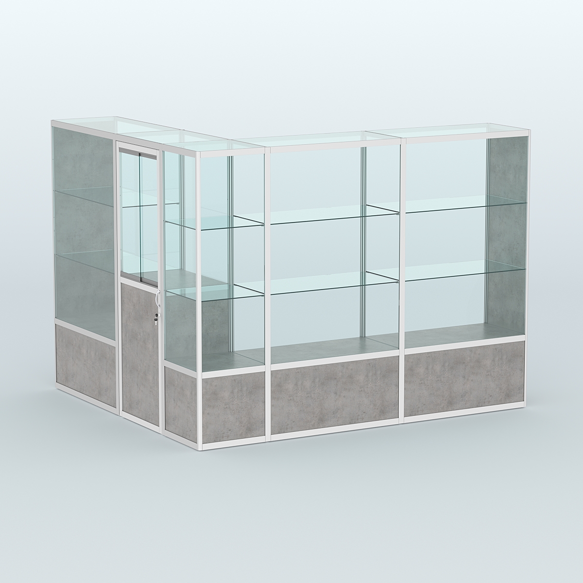 Павильон из профиля угловой №1б (5,5 кв.м) Бетон Чикаго светло-серый F186 ST9