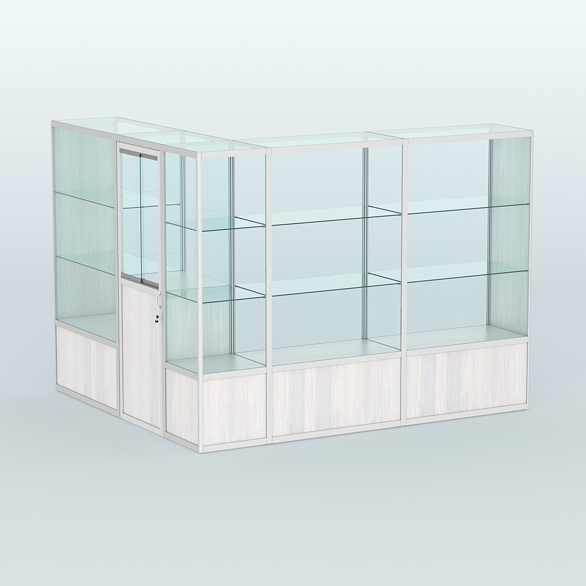 Павильон из профиля угловой №1б (5,5 кв.м) Ясень Анкор светлый