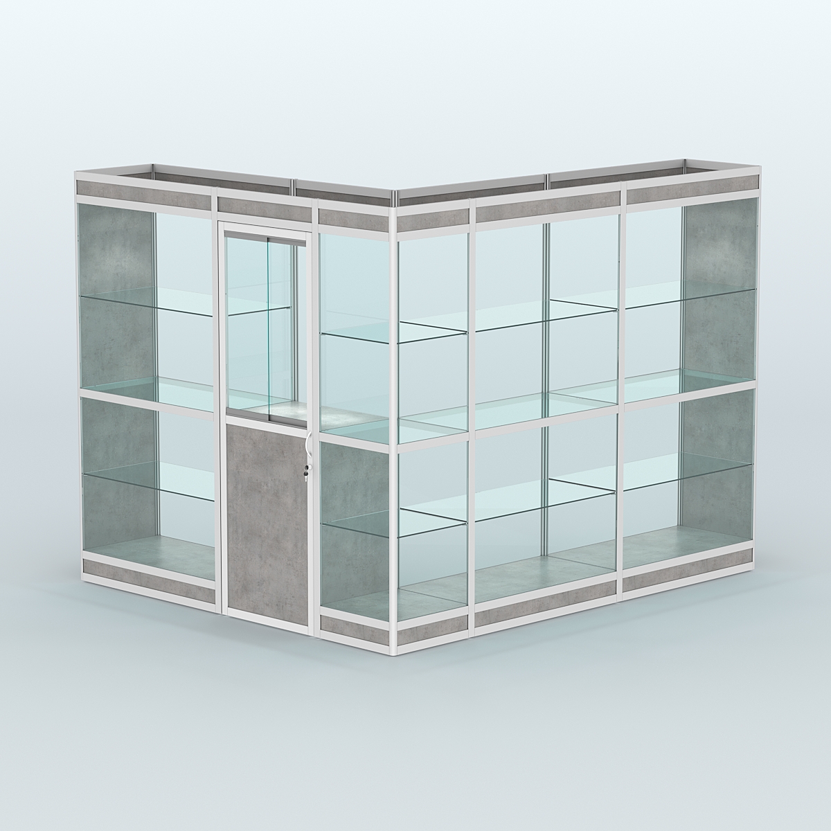 Павильон из профиля угловой №1в (5,5 кв.м) Бетон Чикаго светло-серый F186 ST9