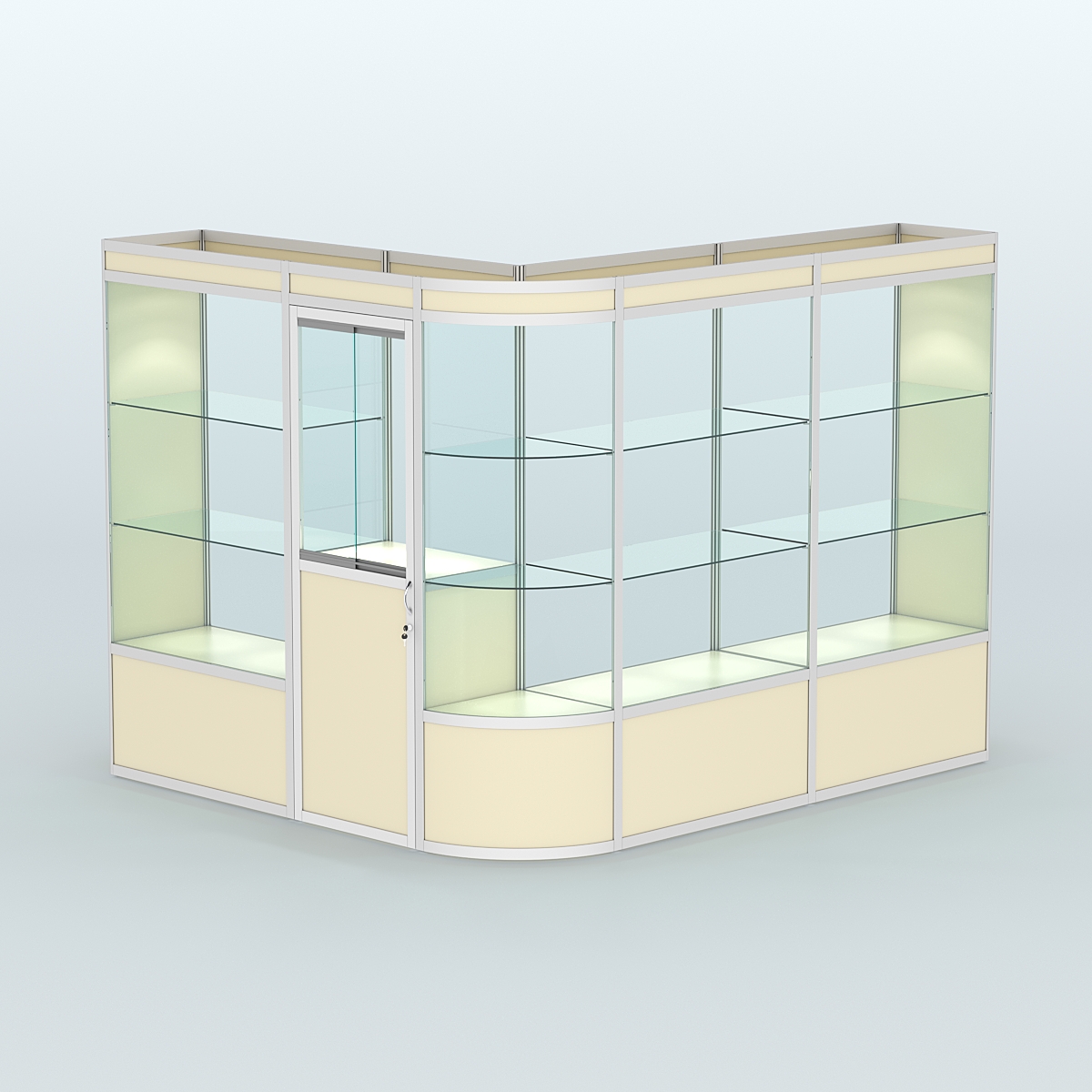 Павильон из профиля угловой №2а (5,5 кв.м) Крем Вайс