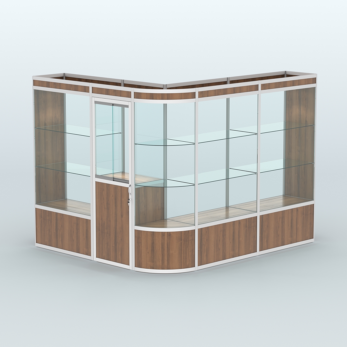 Павильон из профиля угловой №2а (5,5 кв.м) Орех