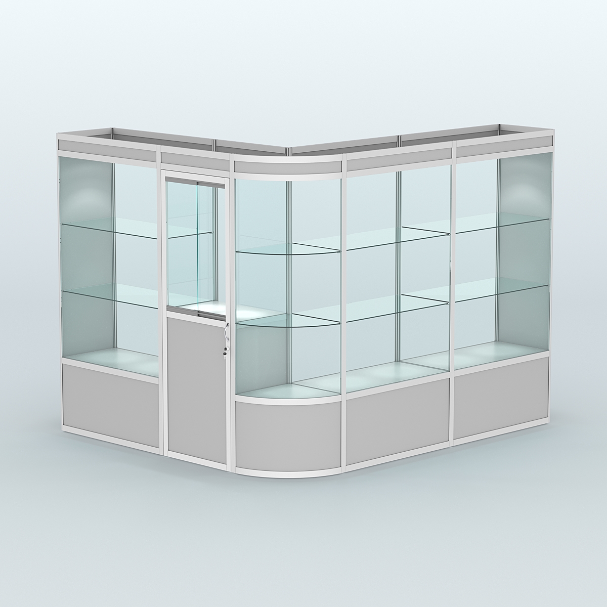 Павильон из профиля угловой №2а (5,5 кв.м) Серый