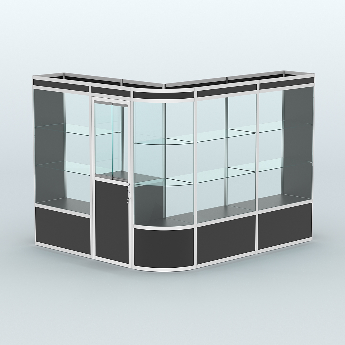 Павильон из профиля угловой №2а (5,5 кв.м) Черный