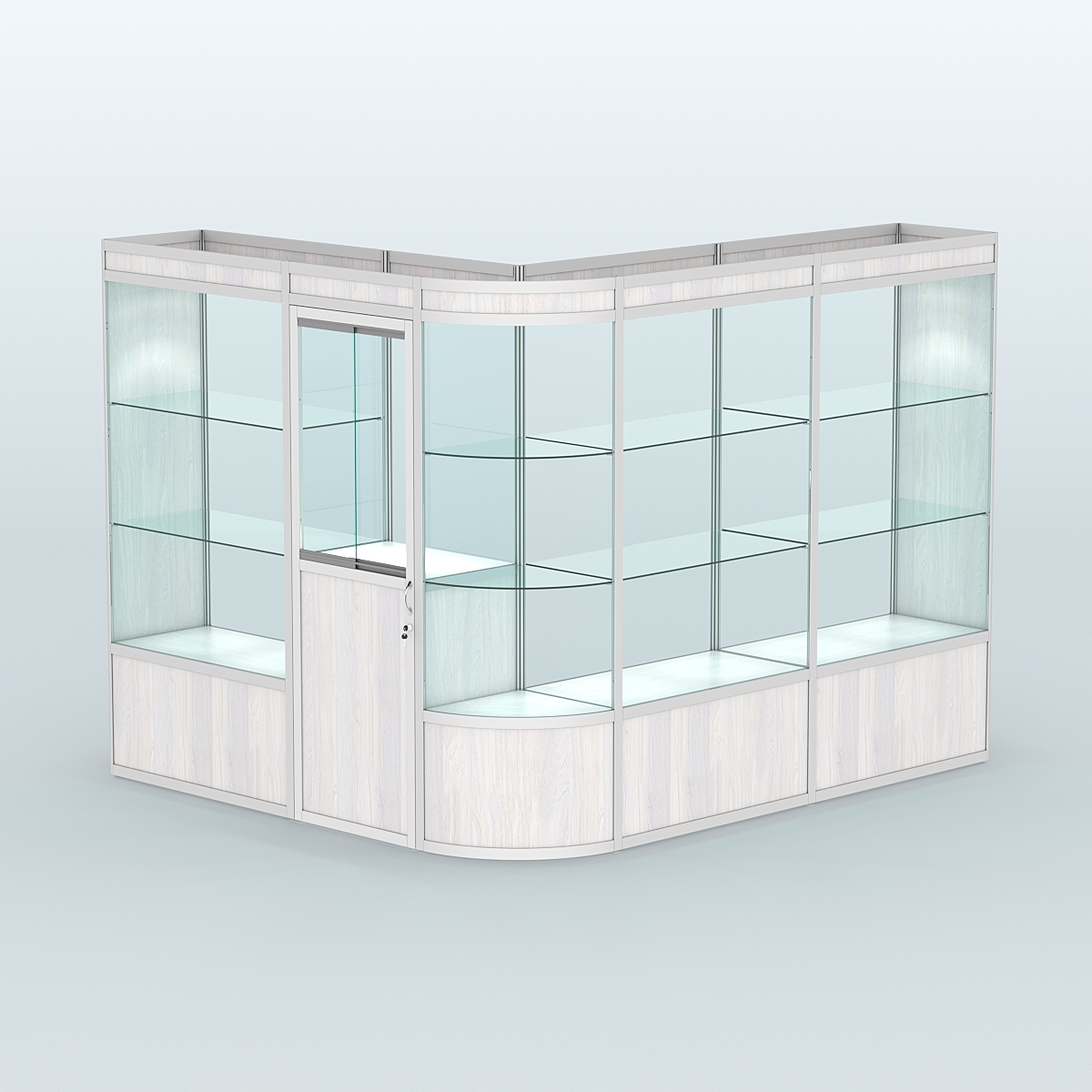 Павильон из профиля угловой №2а (5,5 кв.м) Ясень Анкор светлый