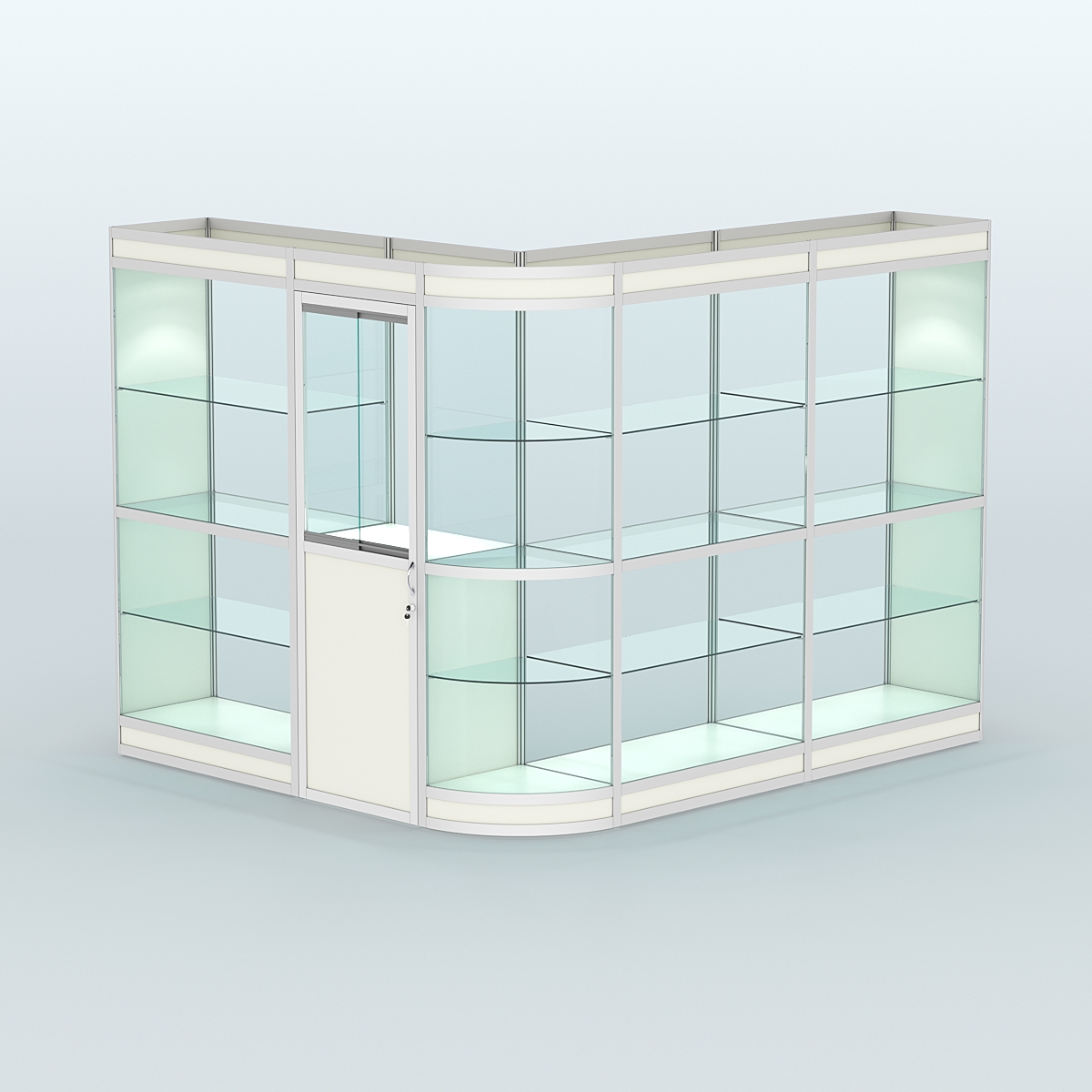 Павильон из профиля угловой №2в (5,5 кв.м) Белый