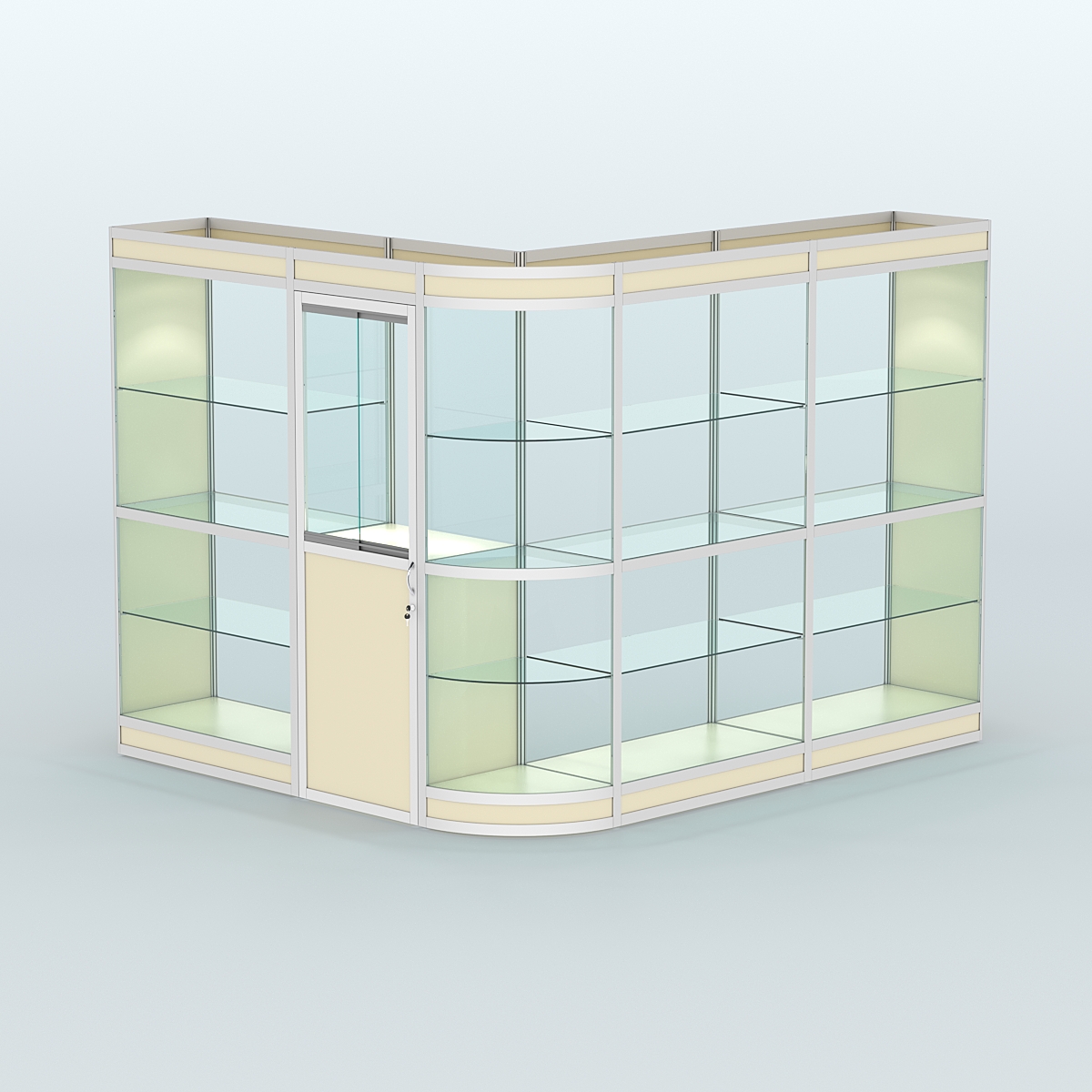 Павильон из профиля угловой №2в (5,5 кв.м) Крем Вайс