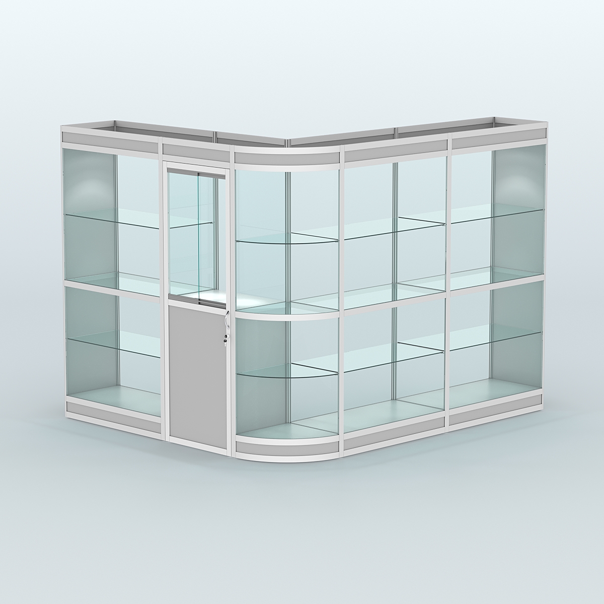 Павильон из профиля угловой №2в (5,5 кв.м) Серый