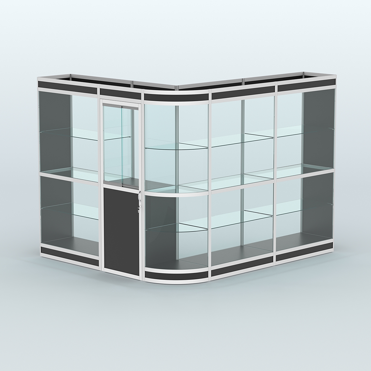 Павильон из профиля угловой №2в (5,5 кв.м) Черный