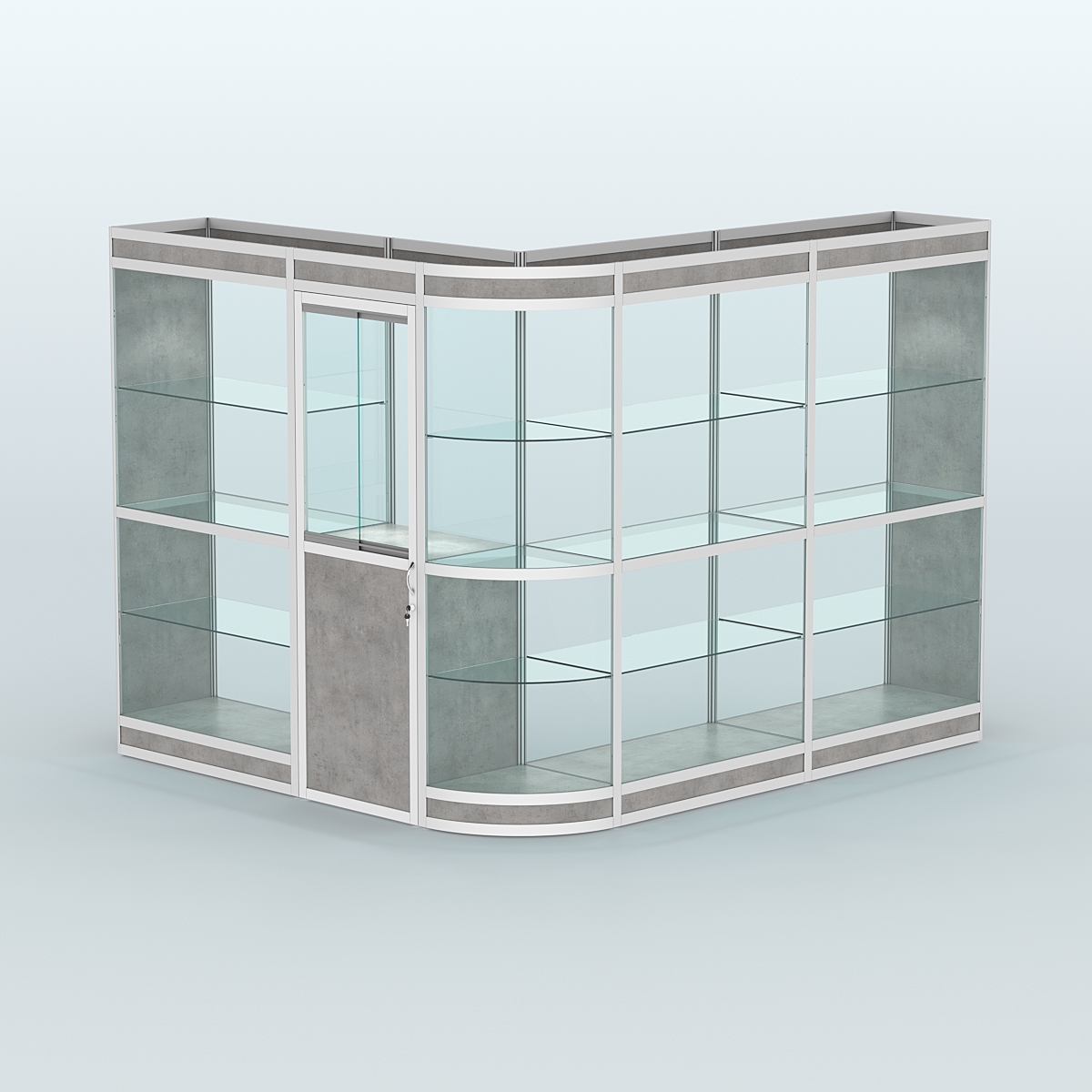 Павильон из профиля угловой №2в (5,5 кв.м) Бетон Чикаго светло-серый F186 ST9