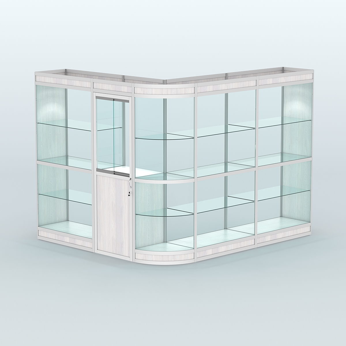 Павильон из профиля угловой №2в (5,5 кв.м) Ясень Анкор светлый