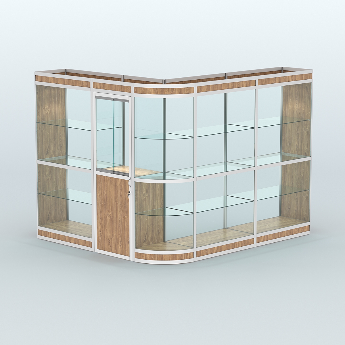 Павильон из профиля угловой №2в (5,5 кв.м) Дуб Канзас коричневый