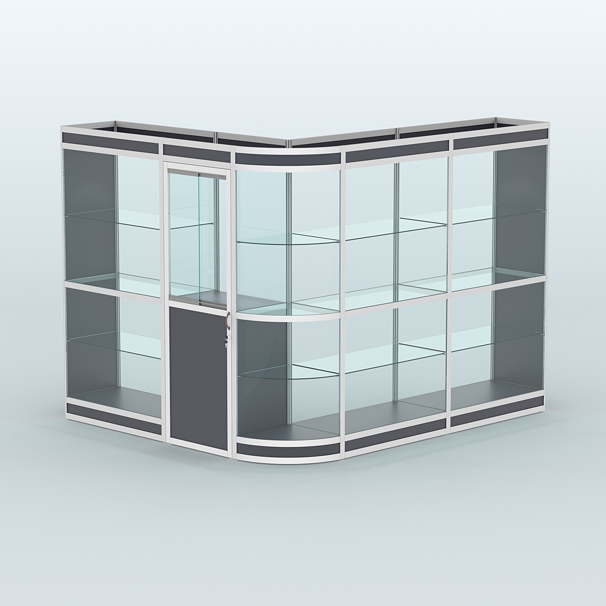 Павильон из профиля угловой №2в (5,5 кв.м) Антрацит