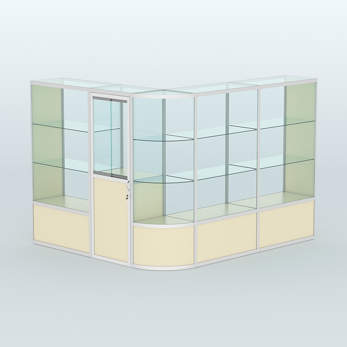 Павильон из профиля угловой №2б (5,5 кв.м) Крем Вайс