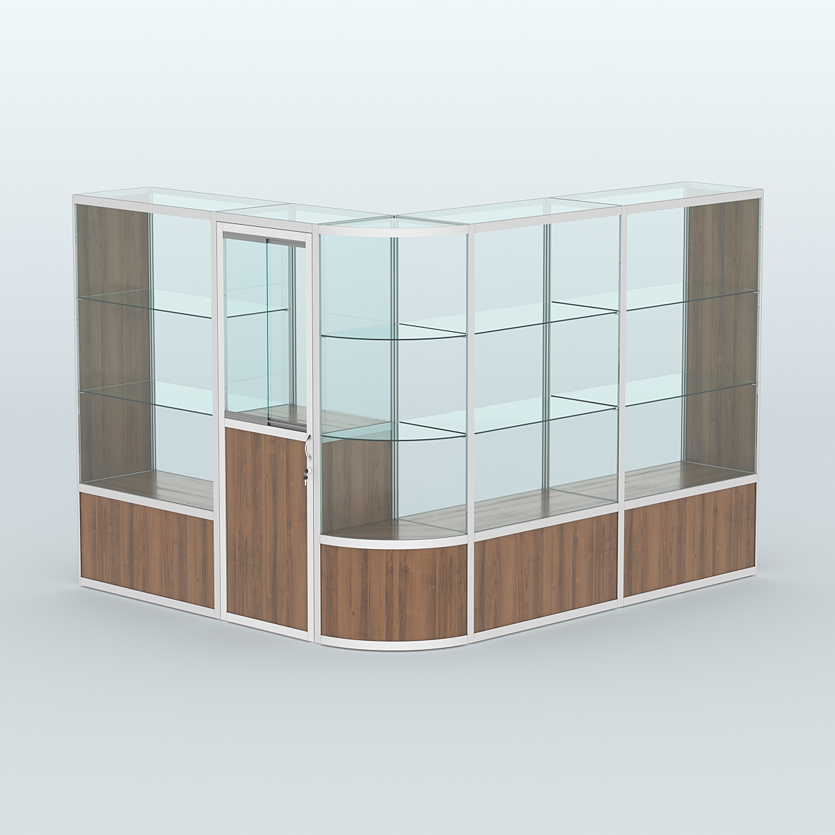 Павильон из профиля угловой №2б (5,5 кв.м) Орех