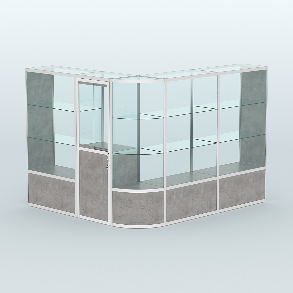 Павильон из профиля угловой №2б (5,5 кв.м) Бетон Чикаго светло-серый F186 ST9