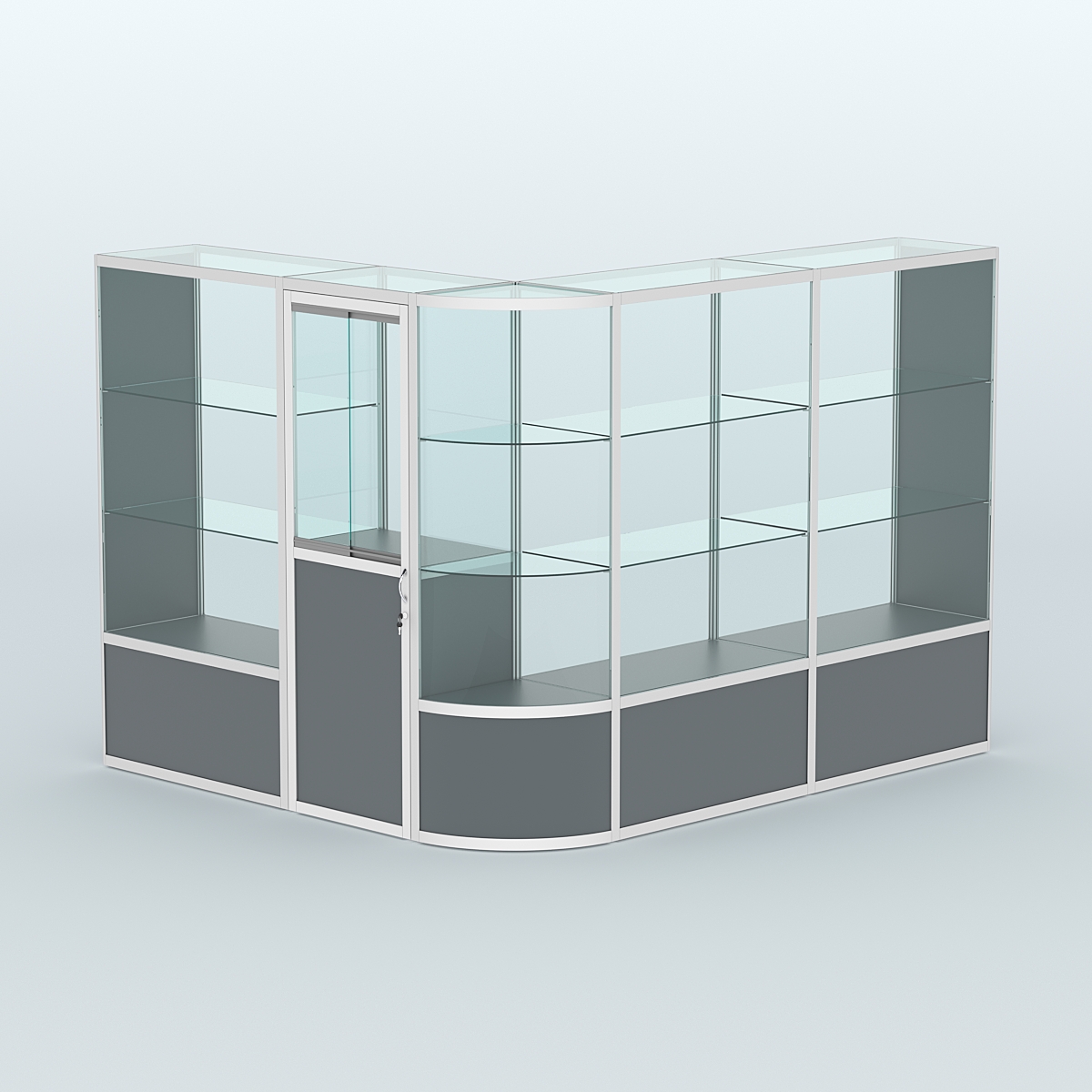 Павильон из профиля угловой №2б (5,5 кв.м) Темно-Серый