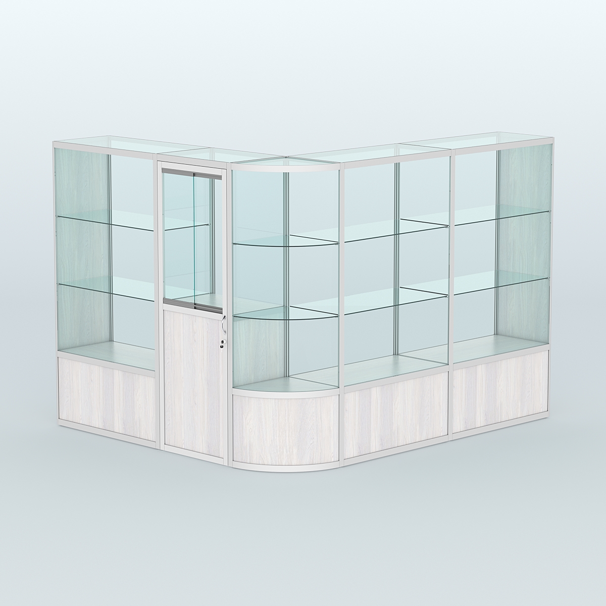 Павильон из профиля угловой №2б (5,5 кв.м) Ясень Анкор светлый