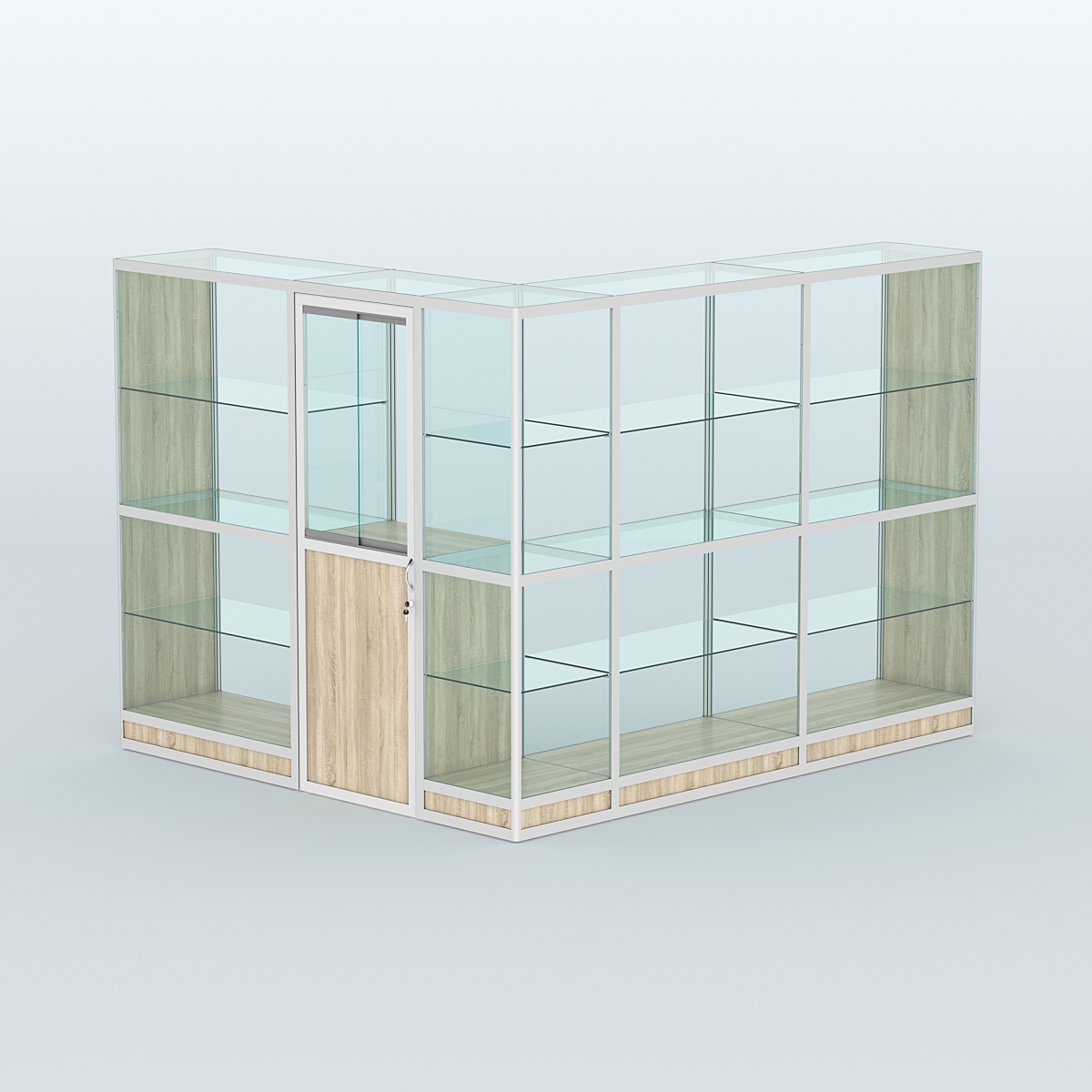 Павильон из профиля угловой №1г (5,5 кв.м) Дуб Сонома